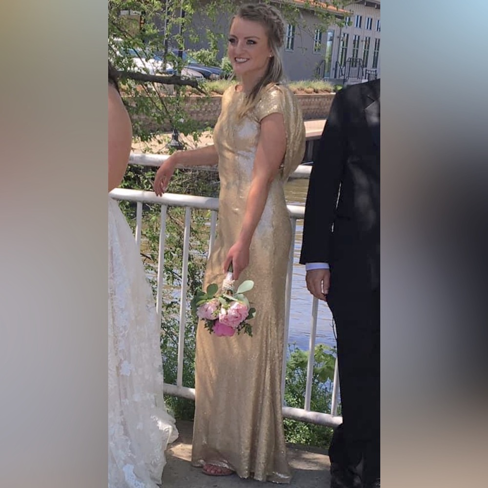 Gold sequin maxi dress